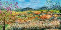 Spring Time in Galilee, № L-92 Landscape painting, home design, Betty Rubinstein gallery, israeli art