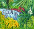 Waterfall, № Landsc-67 israeli art, landscape of israel, Betty Rubinstein art, painting on canvas, painting for home interier, print on canvas