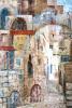 עיר עתיקה יפו-14,№ Mix.-76 old jaffa, painting of israeli landscape, old city, picture for home design