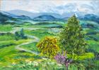 Tabor Village, № Landsc-51 israeli art, landscape of israel, Betty Rubinstein art, painting on canvas, painting for home interier, print on canvas